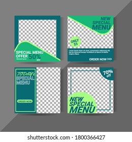 	
Conjunto de plantilla de banner cuadrado mínimo editable.color de fondo verde con forma de línea de banda. Adecuado para publicaciones en medios sociales y anuncios en internet. Ilustración vectorial con colegio fotográfico