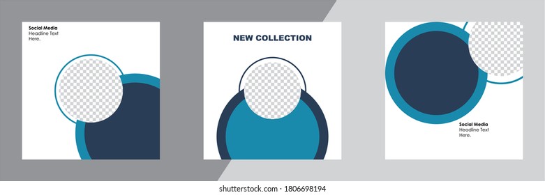 Set of Editable minimal square banner template. Suitable for social media post and web internet ads. Vector illustration with photo college.