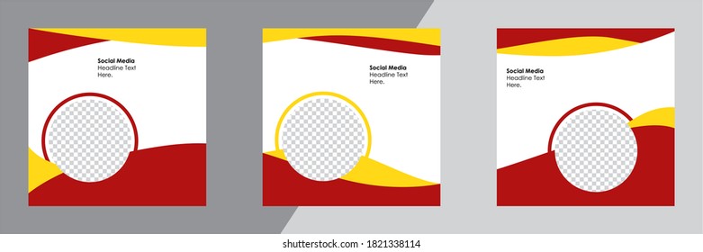 Set of Editable minimal square banner template. Suitable for social media post and web internet ads. Vector illustration with photo college.