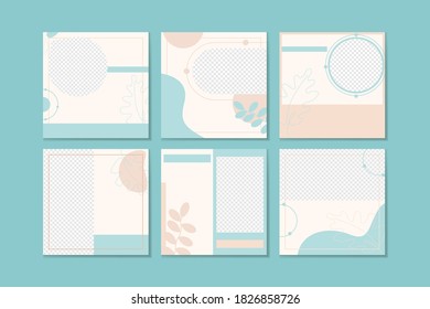 Set of Editable minimal square banner template. Suitable for social media post and web internet ads.