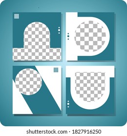 Set of Editable minimal square banner template. Modern promotion square. Suitable for social media post and web ads.