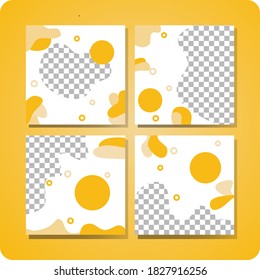 Set of Editable minimal square banner template. Modern promotion square. Suitable for social media post and web ads.