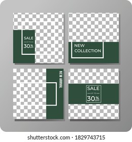 Set of Editable minimal square banner template. Modern promotion square. Suitable for social media post and web ads.