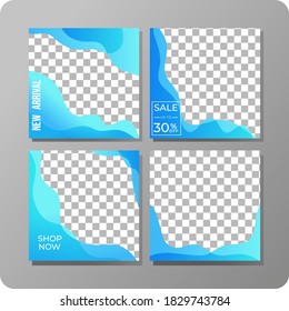 Set of Editable minimal square banner template. Modern promotion square. Suitable for social media post and web ads.