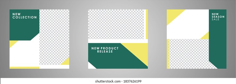 Set of Editable minimal square banner template. Suitable for social media post and web internet ads. Vector illustration with photo college.