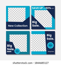 Set of Editable minimal square banner template. green and blue dark background color with stripe line shape. Suitable for social media post and web internet ads. Vector illustration with photo college