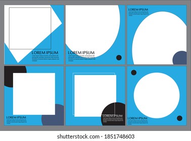 Conjunto de plantilla de banner cuadrado mínimo editable. Adecuado para publicaciones en medios sociales y anuncios en internet. Ilustración vectorial con colegio fotográfico