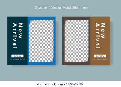 Set of Editable minimal square banner template.Suitable for social media post and web internet ads. Vector illustration with photo college
