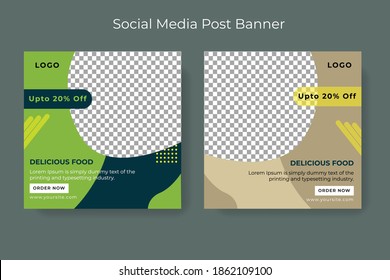 Set of Editable minimal square banner template. Black and yellow background color. Suitable for social media post and web internet ads. Vector illustration with photo college