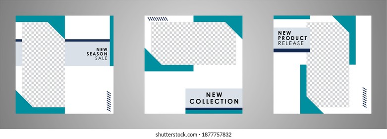 Set of Editable minimal square banner template. Suitable for social media post and web internet ads. Vector illustration with photo college.