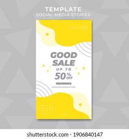 Set of Editable minimal square banner template. Grey and yellow background color with stripe line shape. Suitable for social media story and web internet ads. Vector illustration social media stories