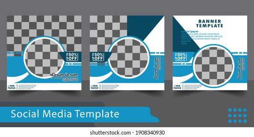 Set of editable minimal square banner template. Suitable for social media post and web internet ads. with background for photo layout. Design template vector