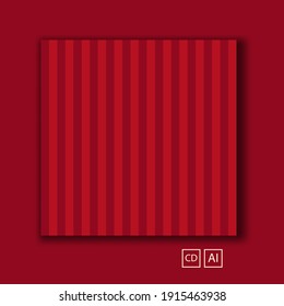 Set of editable minimal square banner templates. Red and pink background color with stripes. Suitable for social media posts and web internet advertising