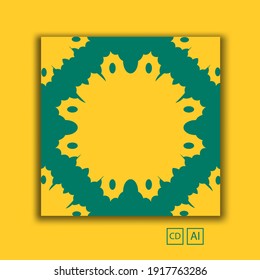 Set of editable minimal square banner templates. Green and yellow background color with flat design. Great for posting