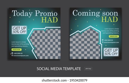 Set of Editable minimal square banner template. for promotion Had . Suitable for social media post and web internet ads.