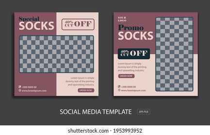 Set of Editable minimal square banner template. for promotion belt. with color brown  , Suitable for social media post and web internet ads.