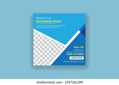 Set of Editable minimal square banner template. 