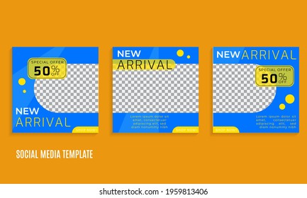 Set up an editable minimal square banner template. with blue abstract shape. Suitable for social media posts and internet web advertising.