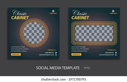 Set of Editable minimal square banner template. for promotion cabinet. Suitable for social media post and web internet ads. Vector illustration with photo college