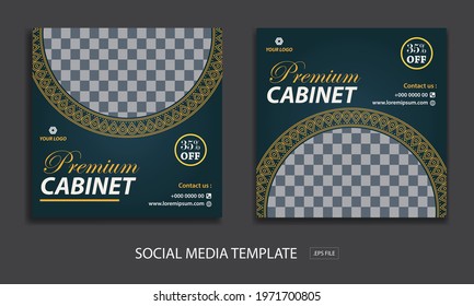 Set of Editable minimal square banner template. for promotion cabinet. Suitable for social media post and web internet ads. Vector illustration with photo college