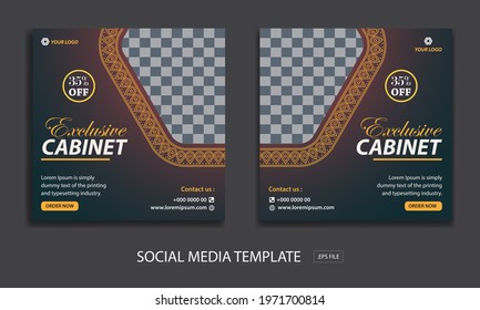 Set of Editable minimal square banner template. for promotion cabinet. Suitable for social media post and web internet ads. Vector illustration with photo college