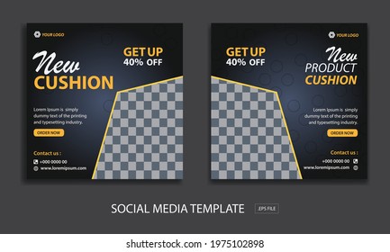 Set of Editable minimal square banner template. grey background color with stripe line shape. Suitable for social media post and web internet ads. Vector illustration with photo college