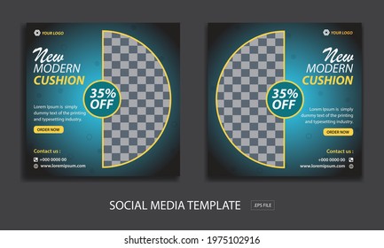 Set of Editable minimal square banner template. green background color with stripe line shape. Suitable for social media post and web internet ads. Vector illustration with photo college