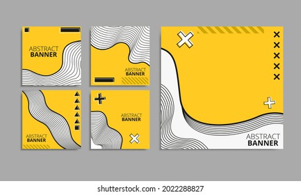 Conjunto de plantillas de banner cuadrado mínimo editable
