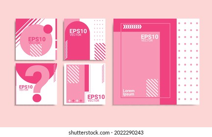 Set of Editable minimal square banner template
