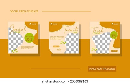 Conjunto de plantilla de banner cuadrado mínimo editable. Elegante venta y descuento promotor Vector.