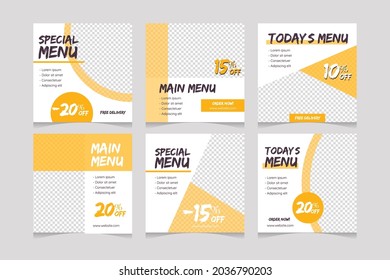 Set of Editable minimal square banner template. Suitable for social media posts. Vector illustration with photo college
