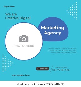 Set of Editable minimal square banner template. background color with geometric shapes for social media post