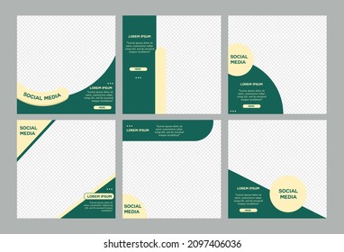 Establecer el vector de material de la plantilla de la pancarta cuadrada mínima editable
