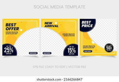 Set of editable minimal square banner template editable eps. good for social media website brochure flyer story post and more.