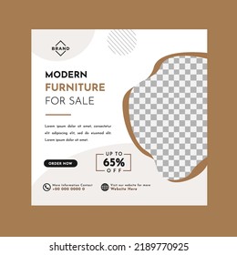 Set of Editable minimal square banner template. Strip line shape frame with place for the photo. Suitable for social media post and web ads. Modern promotion square banner.