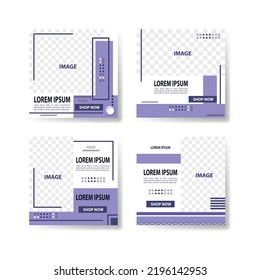 Set of Editable minimal square banner template. Black yellow white background color with geometric shapes for social media post and web internet ads. Vector illustration design