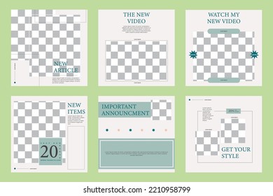 Set of Editable minimal square banner template. Suitable for social media post and web ads.