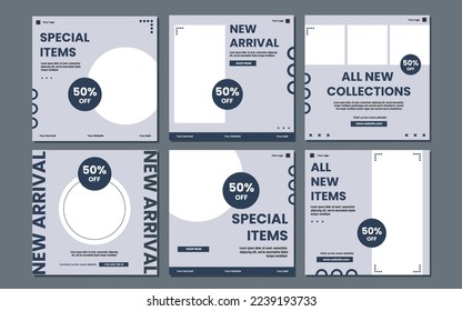 Set of Editable minimal square banner template. Suitable for social media post and web internet ads. Vector illustration with photo college