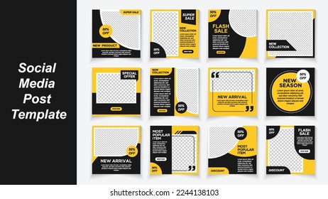 Set of Editable minimal square banner template. Stories template set for banner sale, presentation, flyer, poster, invitation.