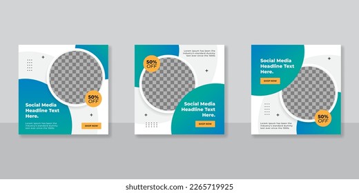 Set of Editable minimal square banner template design. Suitable for social media post and web internet ads. Vector illustration