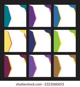Set of Editable minimal square banner template. social media design