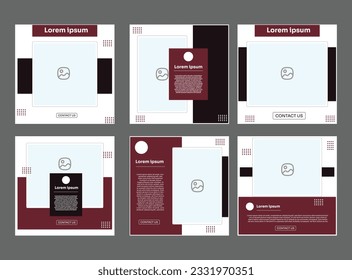 Set of Editable minimal square banner template, suitable for social media post and web ads, corporate and law firm