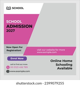 Set of Editable minimal square banner template. color background with stripe line shape. Suitable for social media post and web internet ads. Vector illustration with photo college