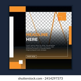 Set of Editable minimal square banner template. Suitable for social media post and banner Vector illustration.