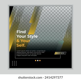 Set of Editable minimal square banner template. Suitable for social media post and banner Vector illustration.