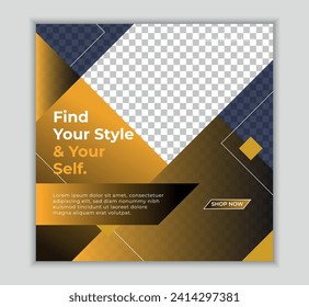 Set of Editable minimal square banner template. Suitable for social media post and banner Vector illustration.