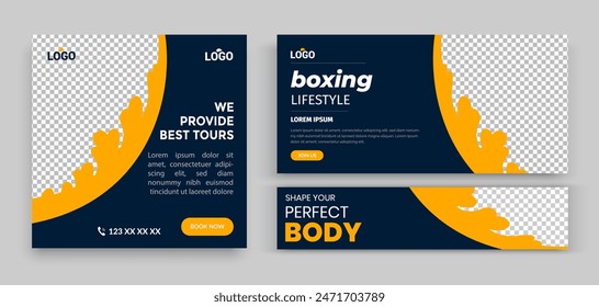 Set of Editable minimal square banner template. Suitable for social media post and web internet ads.