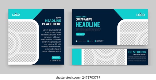 Set of Editable minimal square banner template. Suitable for social media post and web internet ads.