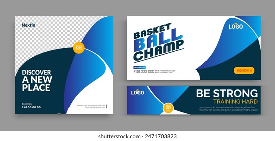 Set of Editable minimal square banner template. Suitable for social media post and web internet ads.