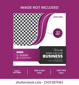 Set of Editable minimal square banner template. Usable for social media post, and web.Vector illustration social media post and web internet ads.
